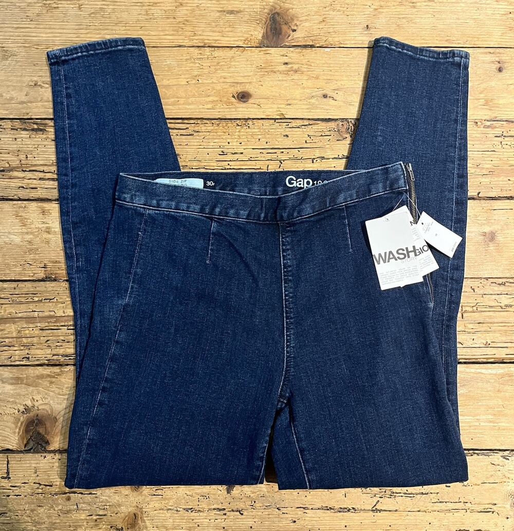 Gap Women’s Size 30r Dark Wash Denim Stretch Leggins w/ Side Zip NWT
